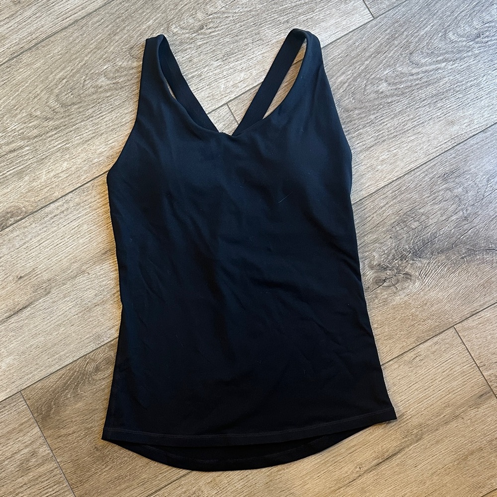 Prana Black V-Neck Yoga Built-in Bra Top